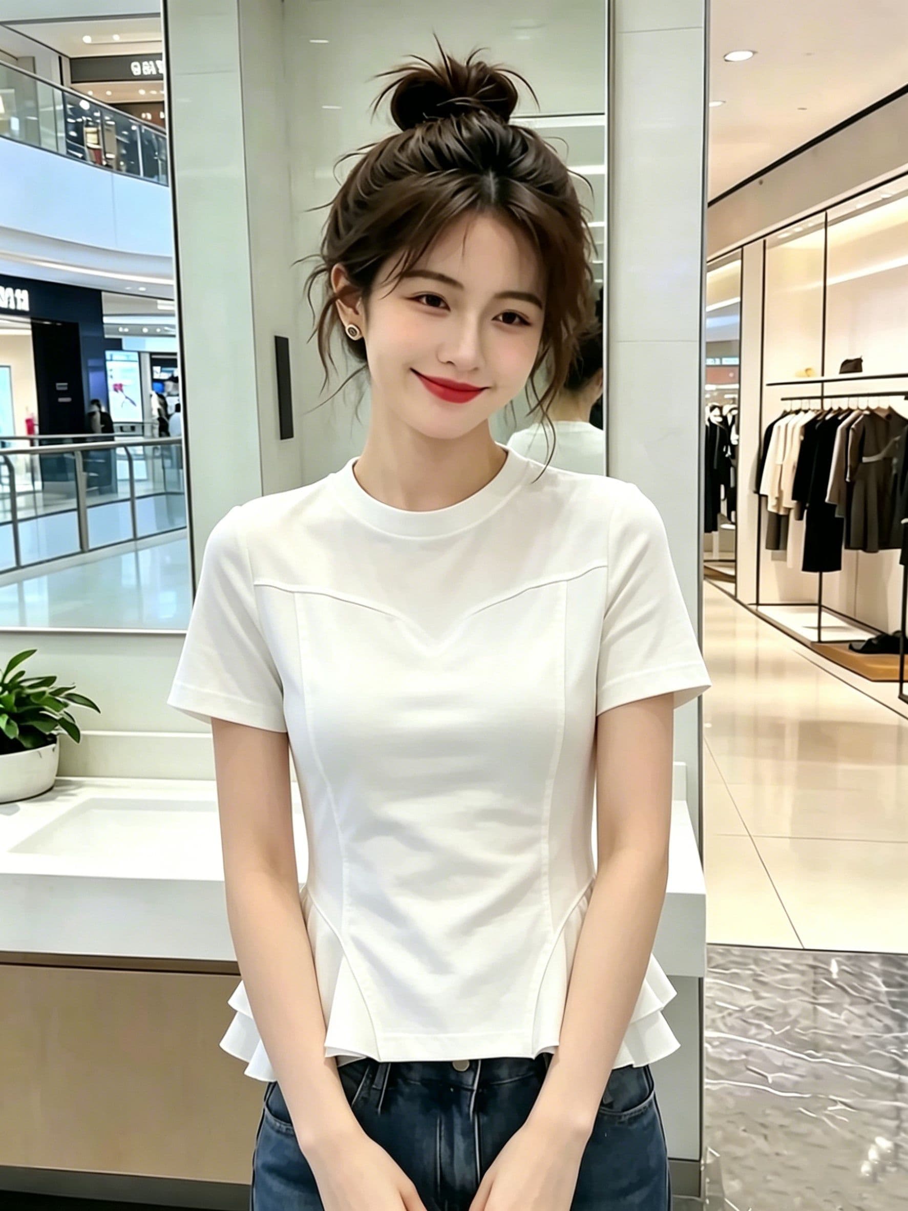 210 그램 40 좋은 면 1 12026 여름 새로운 한국 스타일 반팔 티셔츠 여성 디자인 센스 상세 이미지 6