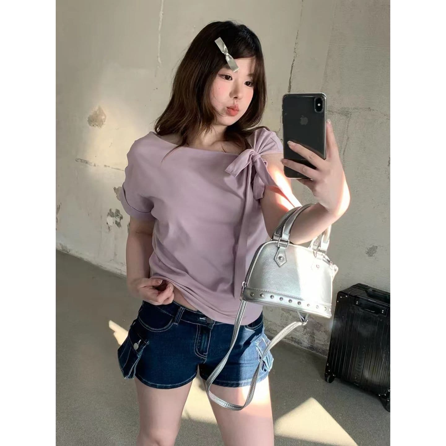 원본 품질 디자인 센스 마 오래된 로우 웨이스트 주머니 데님 반바지