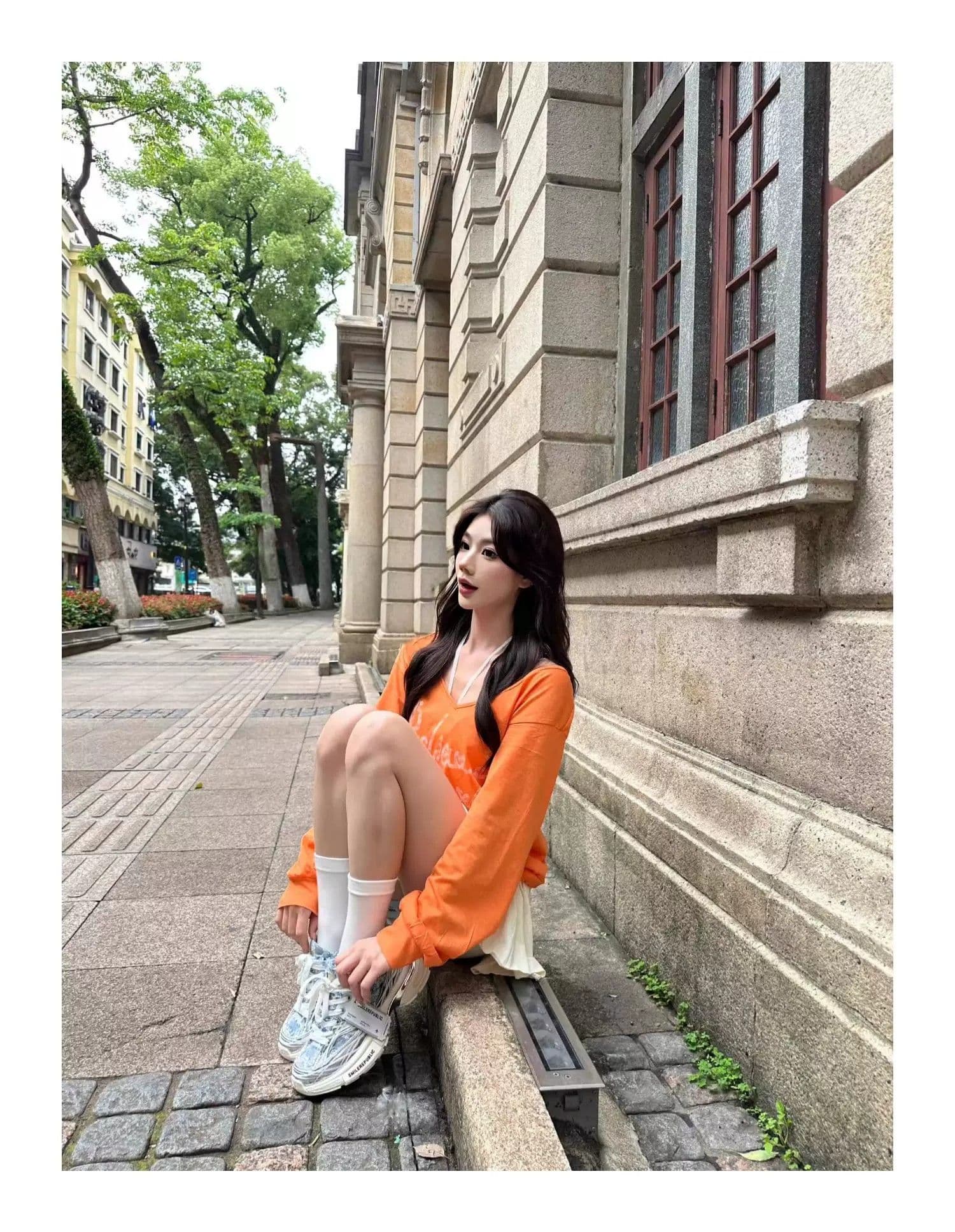 원본 품질 아메리칸 핫걸 V넥 긴팔 티셔츠 여성 여름 착용 가져 가라. 자외선 차단 블라우스 상세 이미지 9