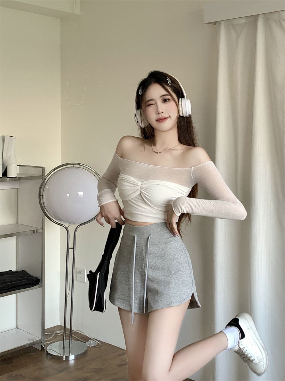 순수한 Mianhua 면 320g 2026 여름 드레스 반바지 여성 펌프 로프 주머니 디자인 센스 이미지 3