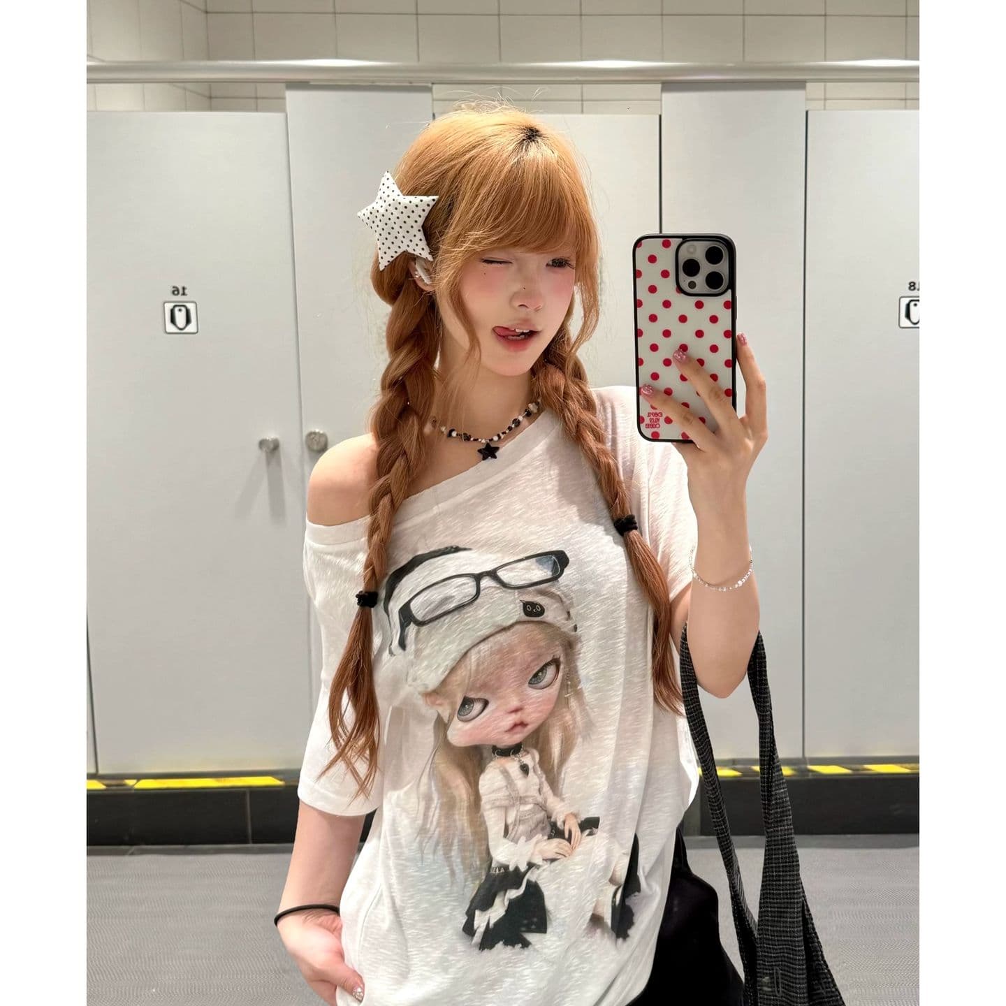 원본 것 레트로 한 부서 비스듬한 어깨 반팔 티셔츠 여성 자외선 차단 블라우스 맨위