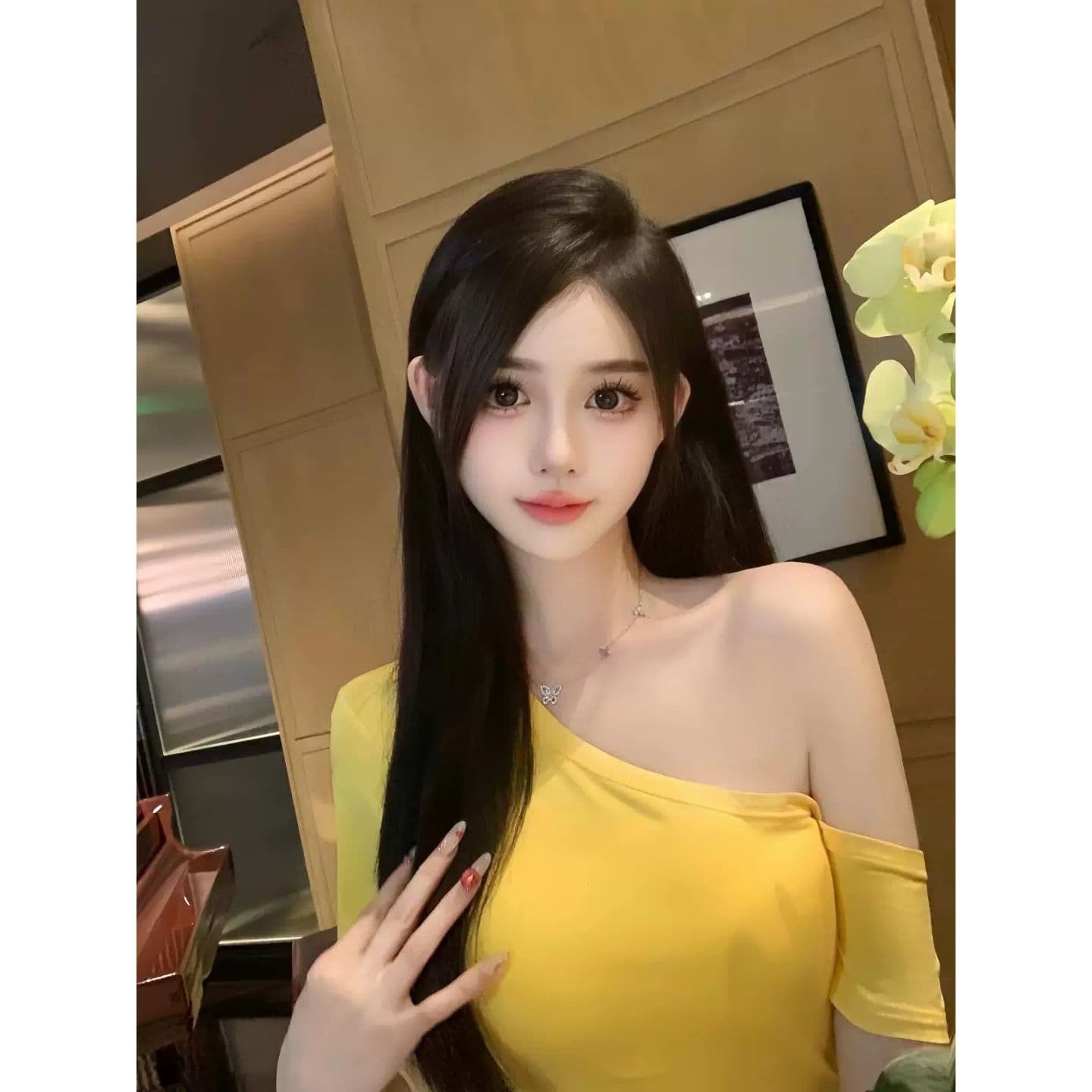 원본 것 핫걸 비스듬한 어깨 반팔 티셔츠 불규칙 순수한 욕망 맨위 이미지 3