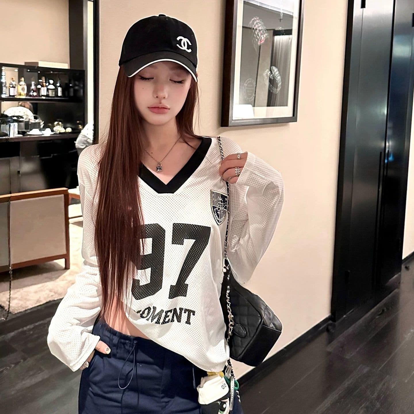 원본 것 아메리칸 티셔츠 여름 인터넷 얼굴 통기성 루즈핏 긴팔 자외선 차단 블라우스 여성 이미지 4