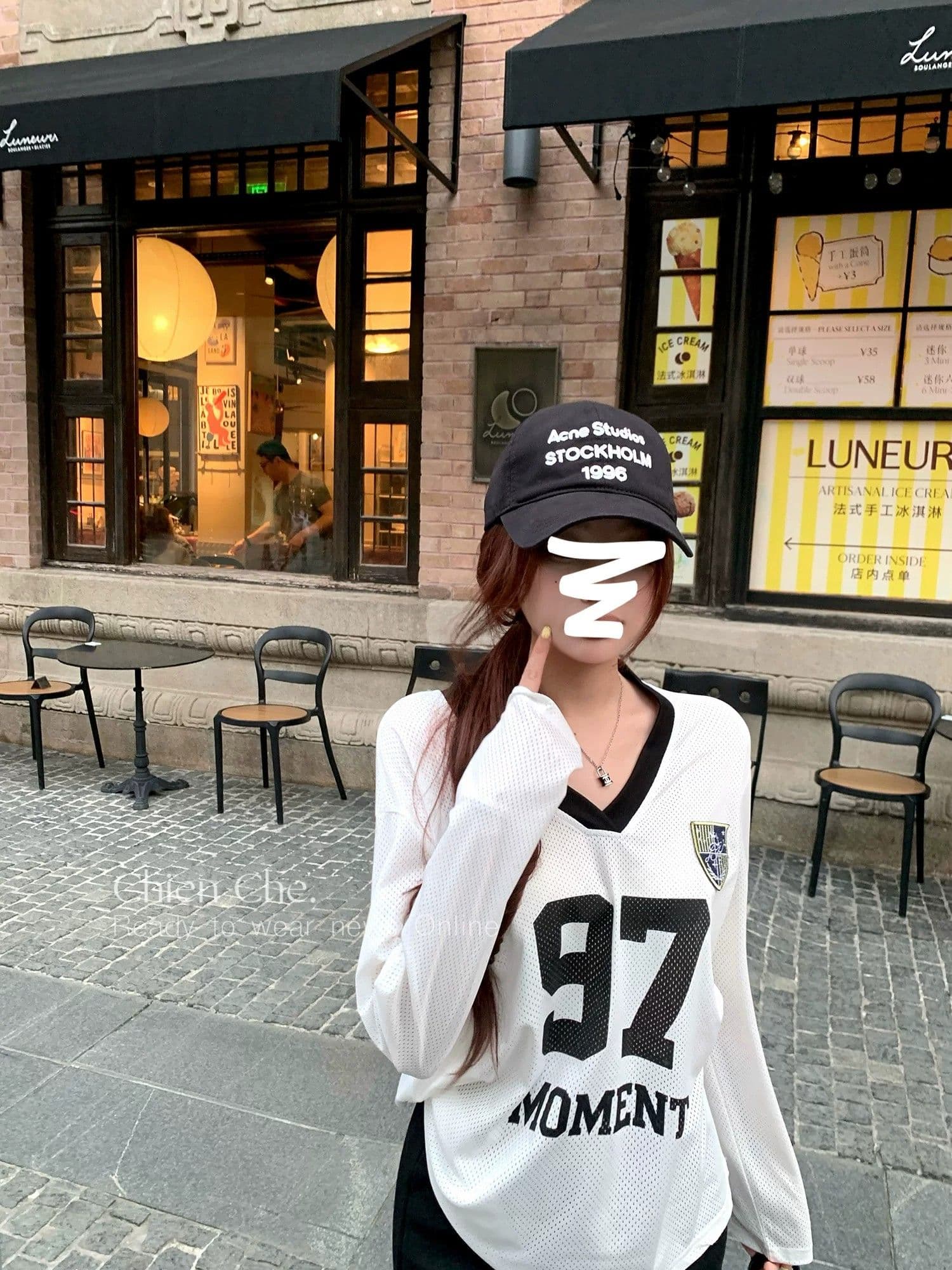 원본 것 아메리칸 티셔츠 여름 인터넷 얼굴 통기성 루즈핏 긴팔 자외선 차단 블라우스 여성 상세 이미지 7