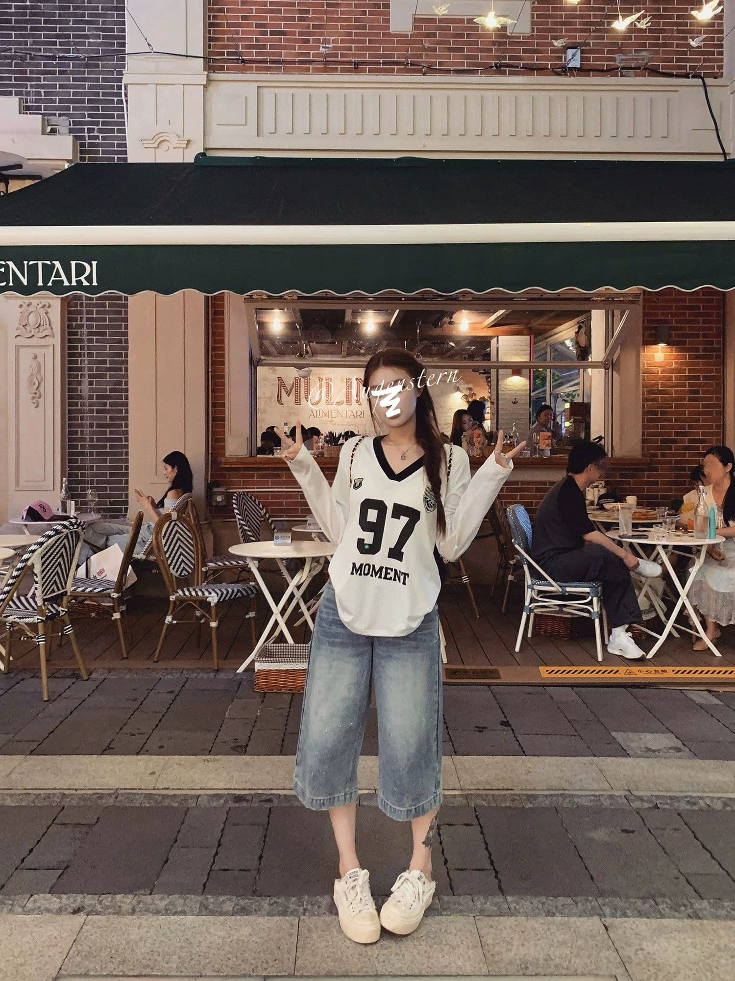 원본 것 아메리칸 티셔츠 여름 인터넷 얼굴 통기성 루즈핏 긴팔 자외선 차단 블라우스 여성 상세 이미지 17