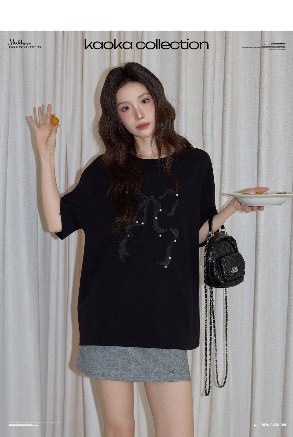 반팔 티셔츠 여성 의류 여름 새로운 루즈핏 작은 샤넬 스타일 수공 비즈 가시 자수 라운드 넥 맨위 상세 이미지 7