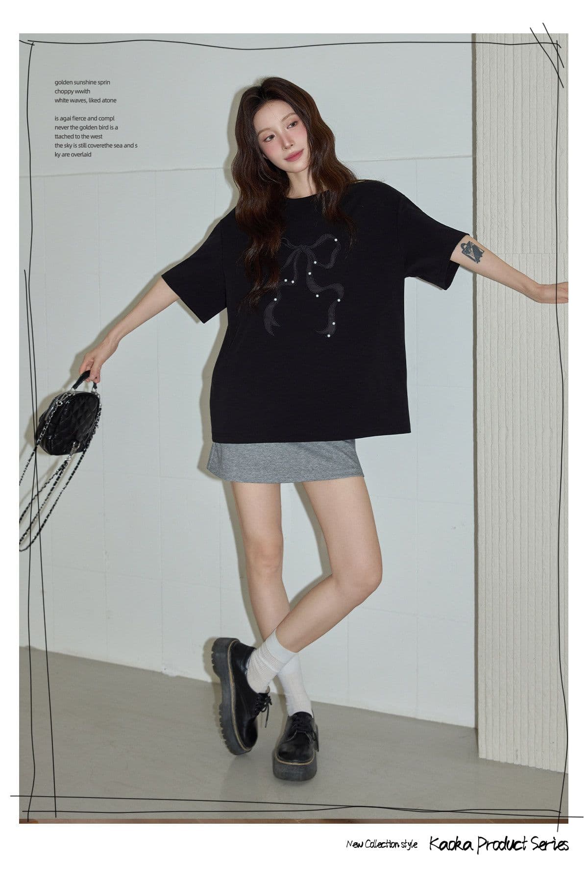 반팔 티셔츠 여성 의류 여름 새로운 루즈핏 작은 샤넬 스타일 수공 비즈 가시 자수 라운드 넥 맨위 상세 이미지 16