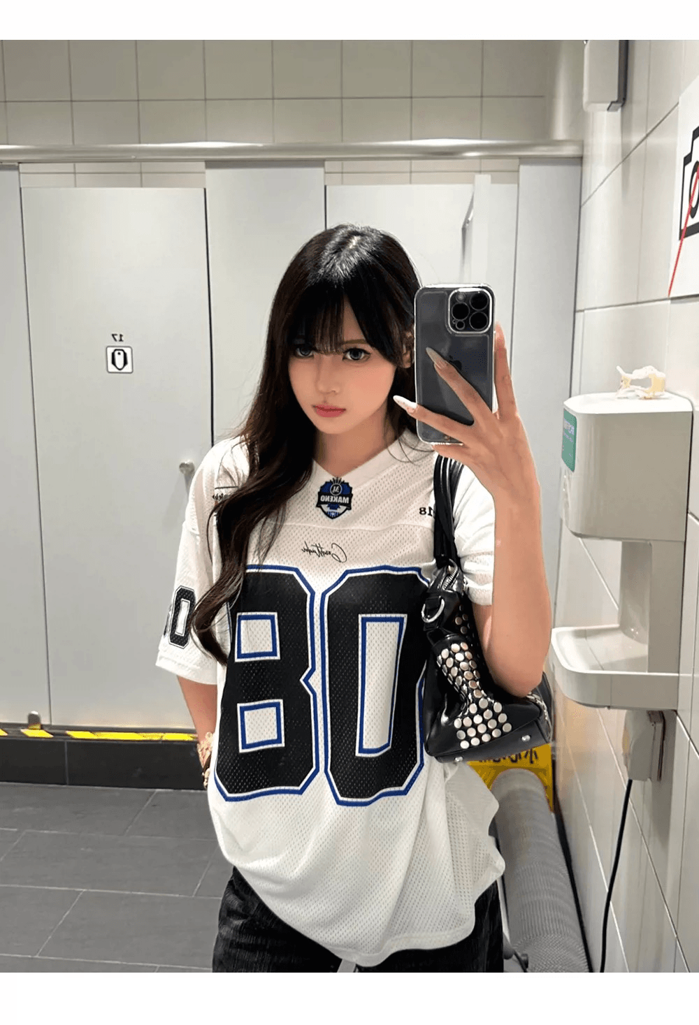 원본 것 아메리칸 V넥 저지 반팔 티셔츠 루즈핏 캐주얼 다용도 맨위 상세 이미지 4