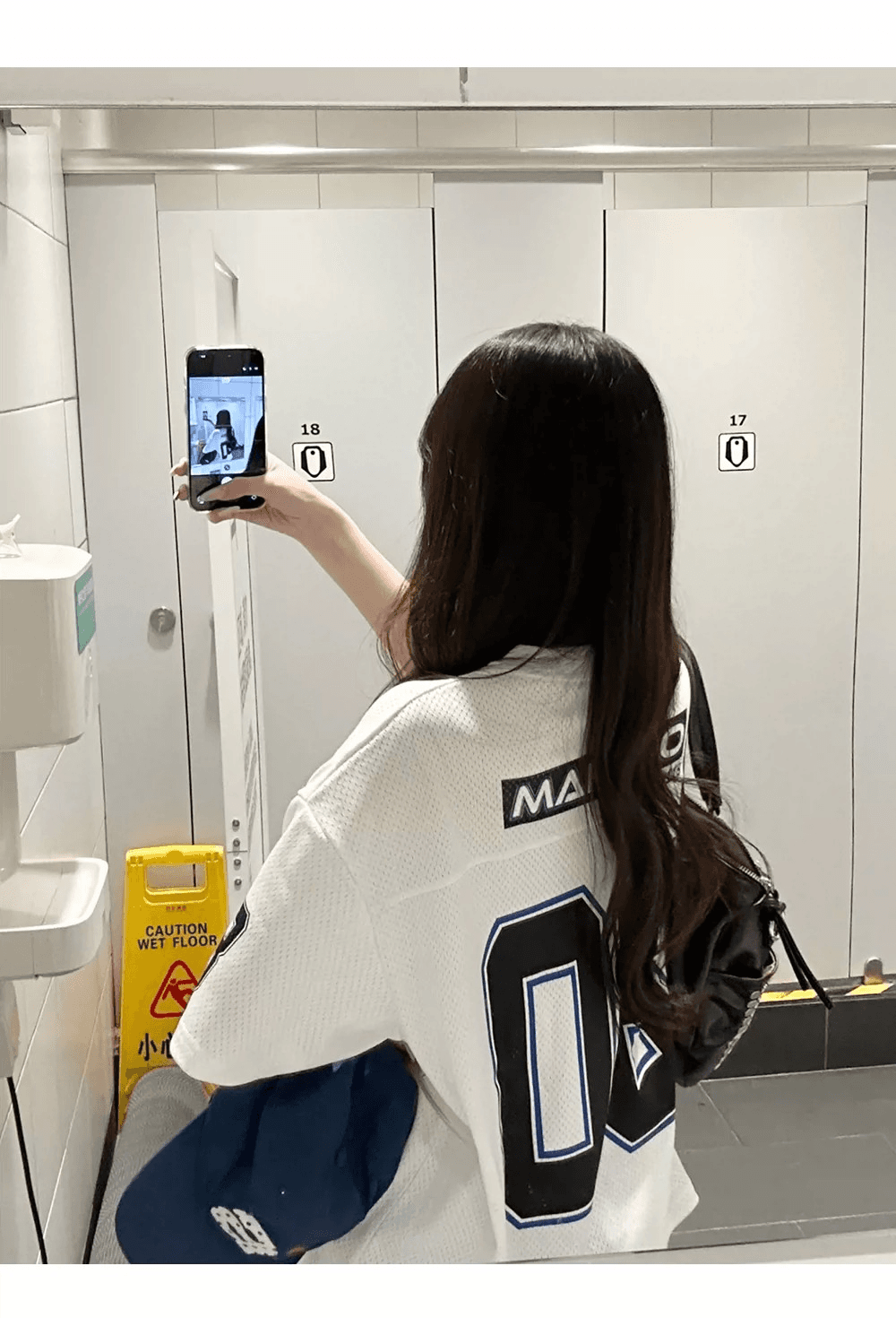 원본 것 아메리칸 V넥 저지 반팔 티셔츠 루즈핏 캐주얼 다용도 맨위 상세 이미지 9