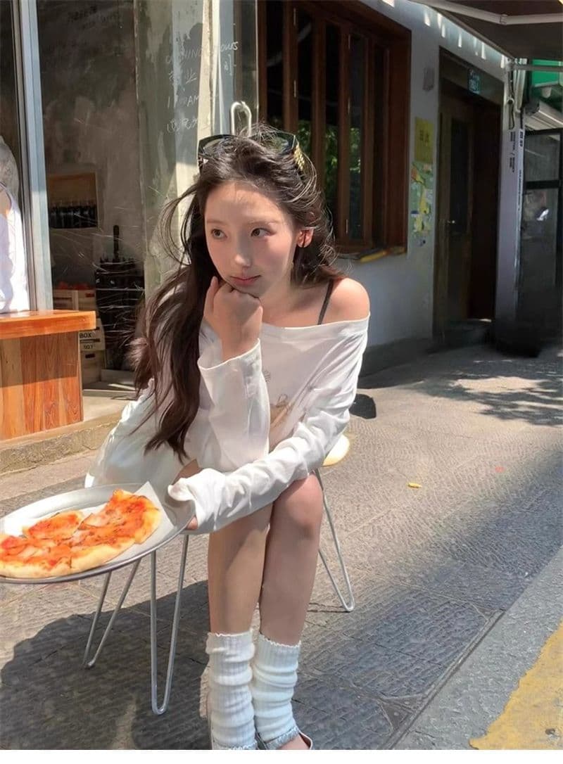 컬러 코튼 당겨 프레임 레트로 프린트 루즈핏 마이크로 ~을 통해 자외선 차단 블라우스 긴팔 맨위 티셔츠 여성 상세 이미지 7