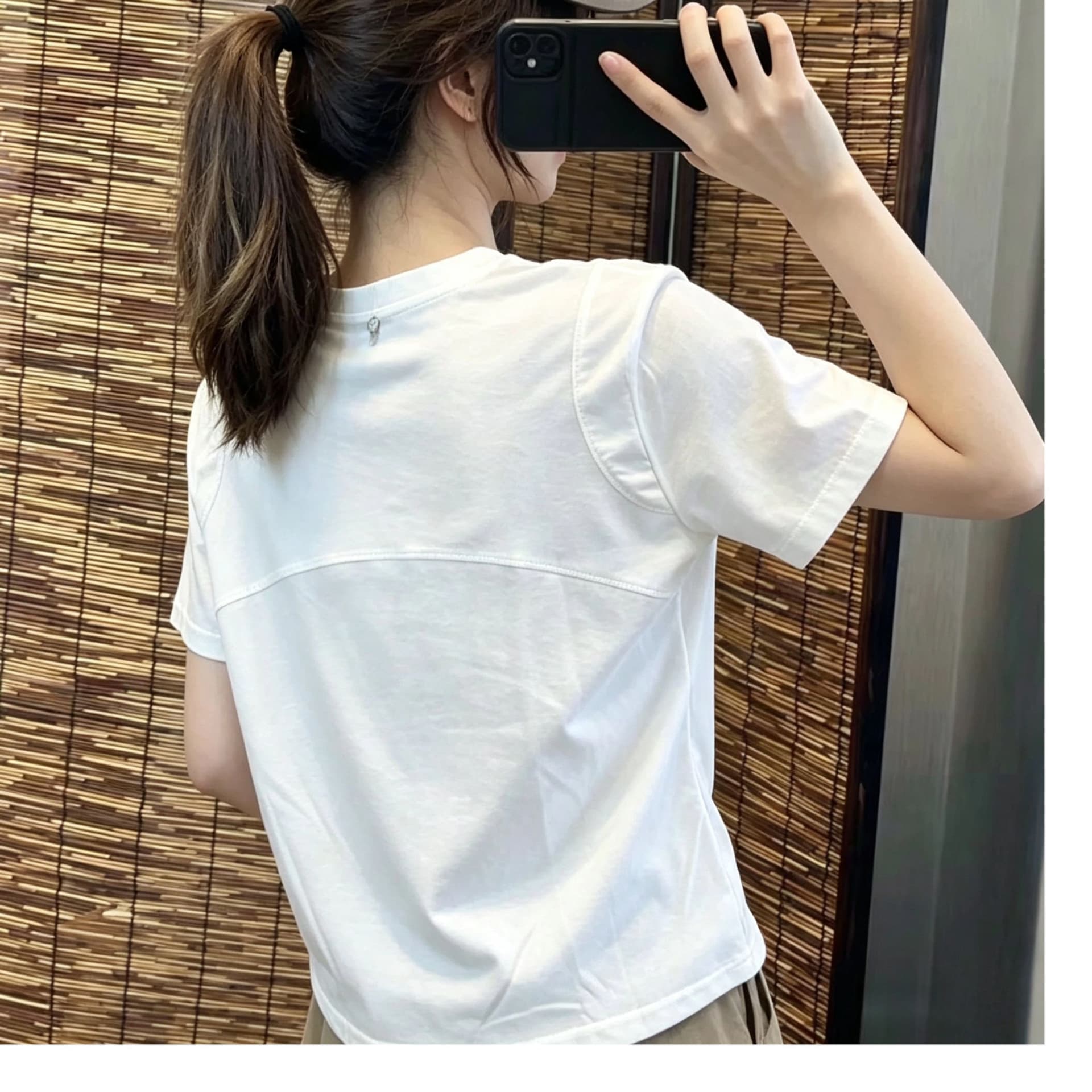 190 그램 물 부드러운 면 95 면 5 암모니아 Lun 반팔 티셔츠 여성 여름 새로운 패션 루즈핏 다용도 슬림해 보이는 맨위 상세 이미지 2