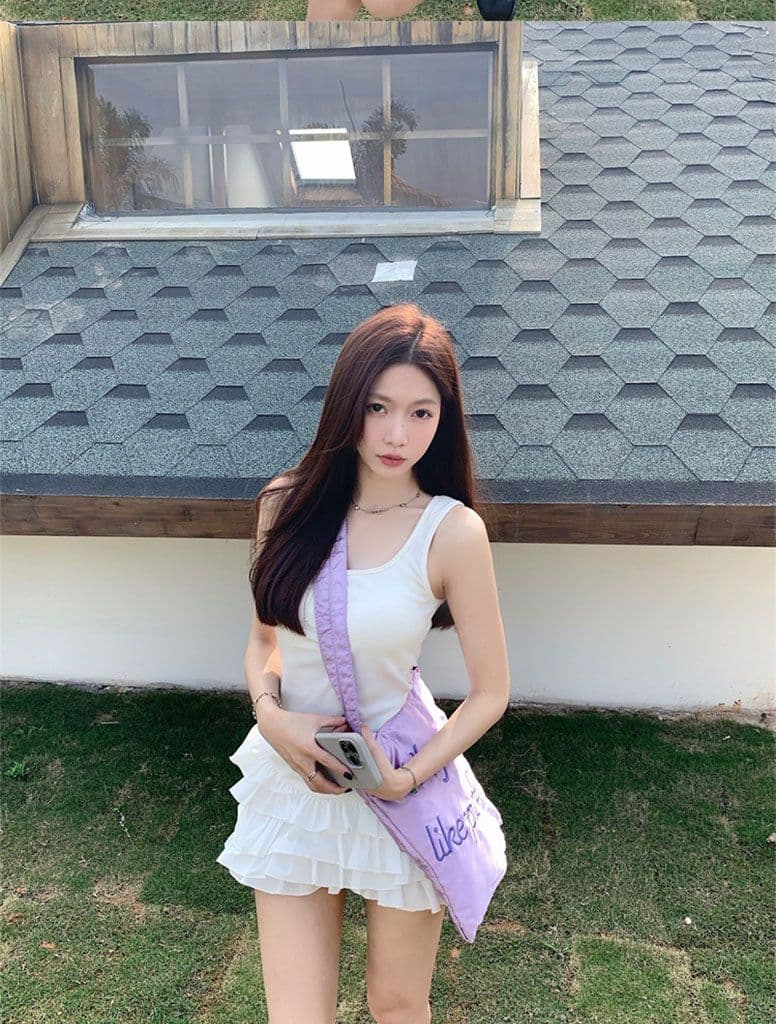 좋은 품질 화이트 슬립 여성 드레스 여름 민소매 조끼 몸매 가꾸기 미니 스커트 핫걸 바람 케이크 드레스 상세 이미지 4