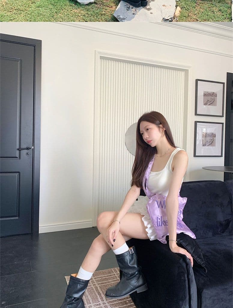 좋은 품질 화이트 슬립 여성 드레스 여름 민소매 조끼 몸매 가꾸기 미니 스커트 핫걸 바람 케이크 드레스 상세 이미지 9