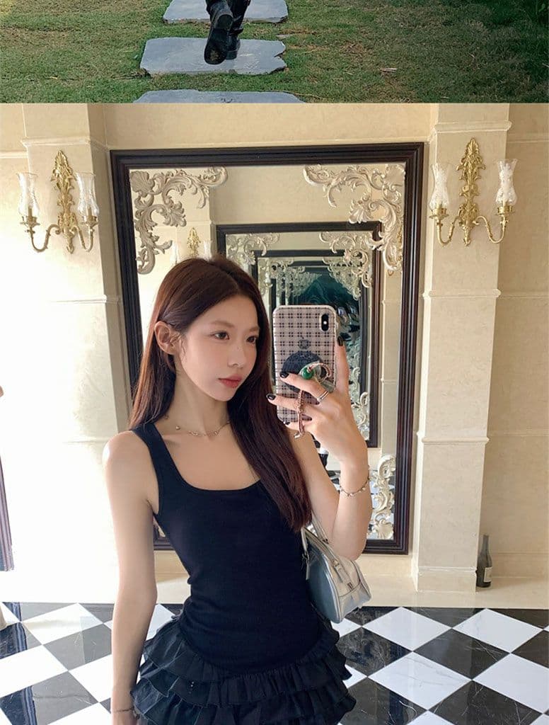 좋은 품질 화이트 슬립 여성 드레스 여름 민소매 조끼 몸매 가꾸기 미니 스커트 핫걸 바람 케이크 드레스 상세 이미지 16