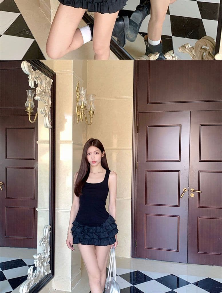 좋은 품질 화이트 슬립 여성 드레스 여름 민소매 조끼 몸매 가꾸기 미니 스커트 핫걸 바람 케이크 드레스 상세 이미지 22