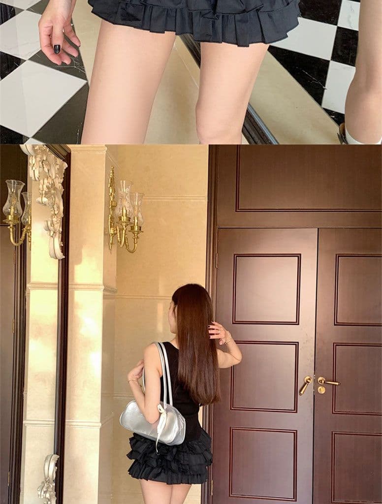 좋은 품질 화이트 슬립 여성 드레스 여름 민소매 조끼 몸매 가꾸기 미니 스커트 핫걸 바람 케이크 드레스 상세 이미지 30