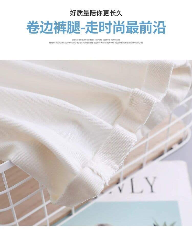 베이지 색 데님 반바지 여성 여름 얇은 스타일 트렌드 새로운 뒤집다 측면 배 모양 표지 넓적 다리 하이웨이스트 한 마디 넓은 다리 핫 바지 상세 이미지 18