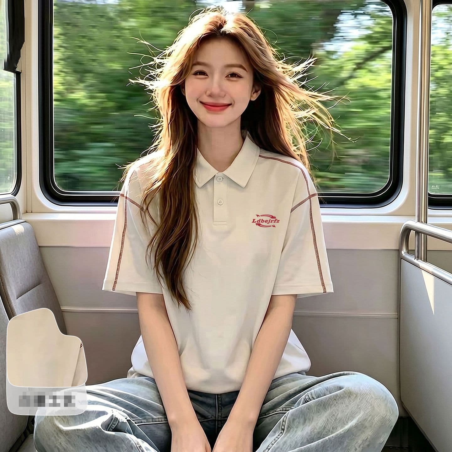 220 그램 순면 반팔 티셔츠 남녀 커플룩 여름 명시적 스티치 장식 새로운 POLO 칼라 맨위