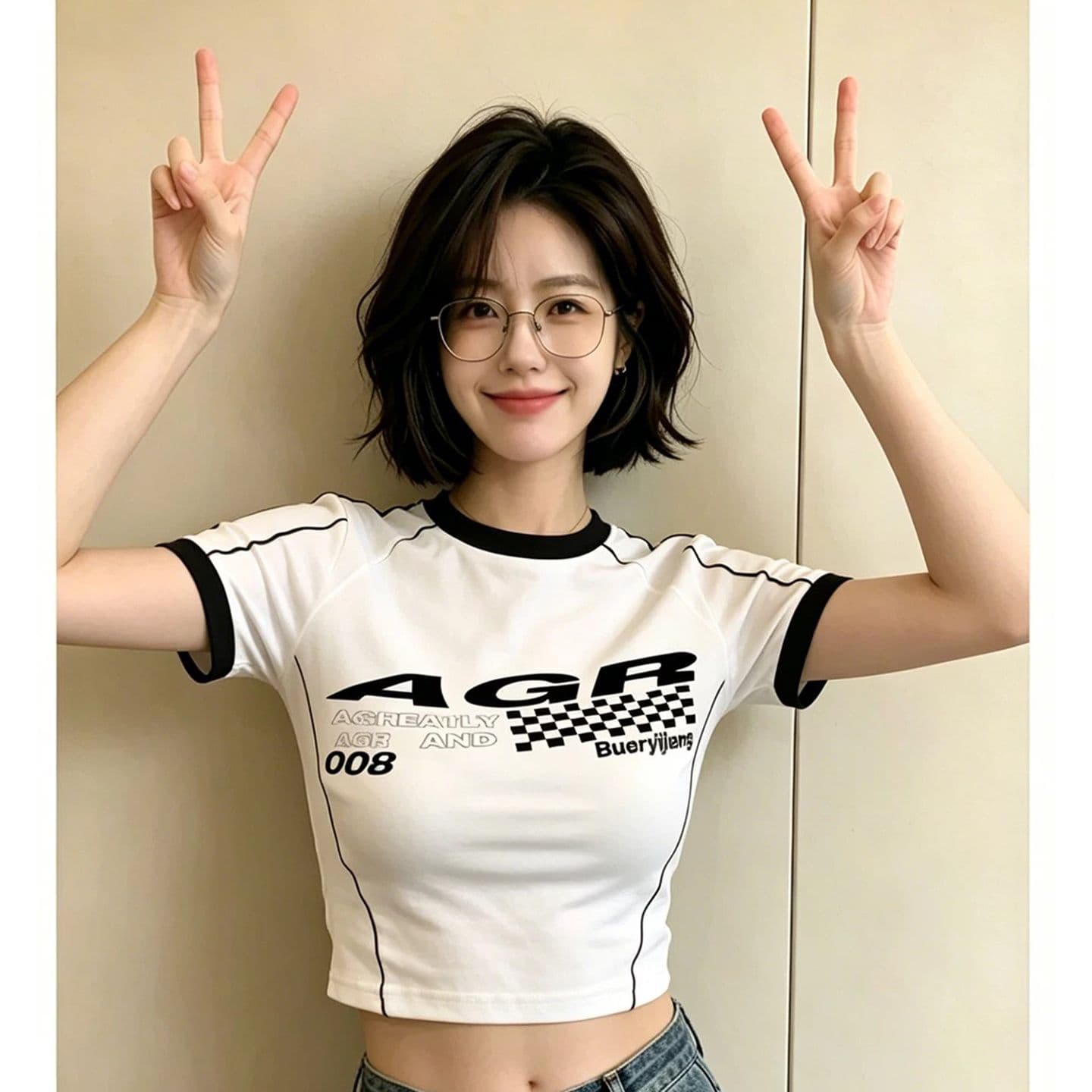 원본 품질 아메리칸 레트로 스타일 화이트 알파벳 프린트 반팔 티셔츠 상세 이미지 6