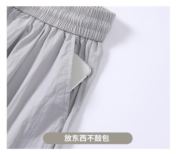 아메리칸 워크웨어 와이드 레깅스 바지 여름 빅 사이즈 지방 mm 얼음 실크 얇은 스타일 속도 건조한 낙하산 아메리칸 운동 스트레이트 팬츠 상세 이미지 17