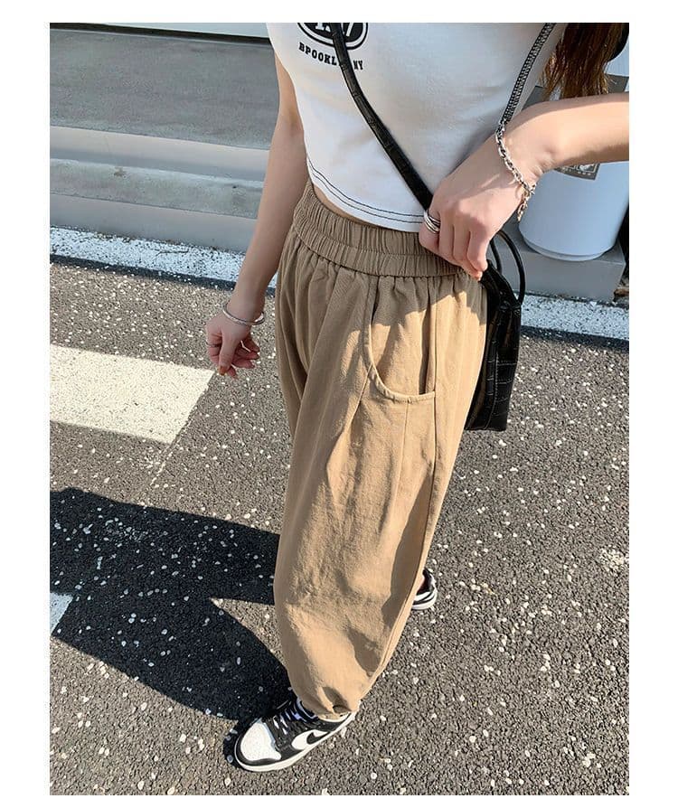 워크웨어 팬츠 아이들 봄 여름 얇은 스타일 작은 대중 디자인 센스 슬림해 보이는 다용도 조거 배기 바지 루즈핏 할란 아빠 바지 상세 이미지 21