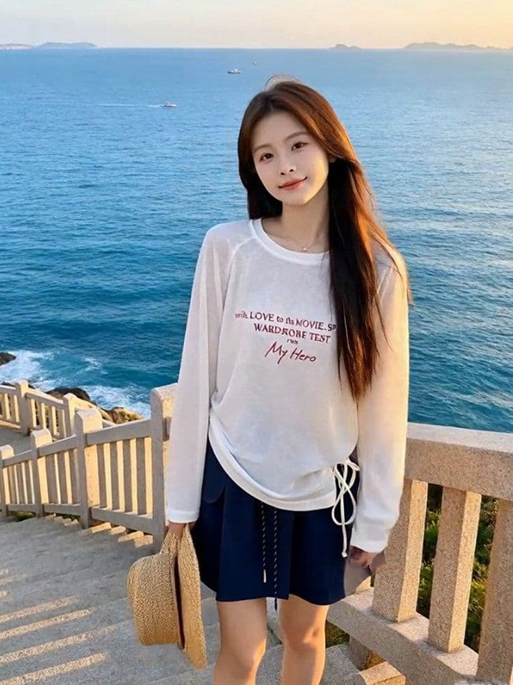 165 그램 눈꽃 면 2026 여름 새로운 한국 스타일 반팔 티셔츠 여성 디자인 센스 상세 이미지 5