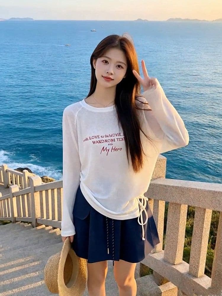 165 그램 눈꽃 면 2026 여름 새로운 한국 스타일 반팔 티셔츠 여성 디자인 센스 상세 이미지 6