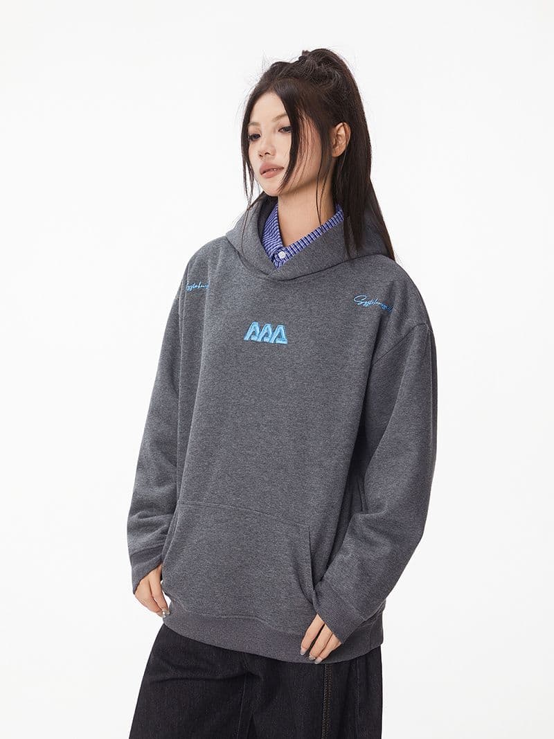 긴팔 티셔츠 후드티 남자 이른 봄 새로운 조수 브랜드 커플 루즈핏 가시 자수 후드 맨위 한국 스타일 여성 의류 상세 이미지 14