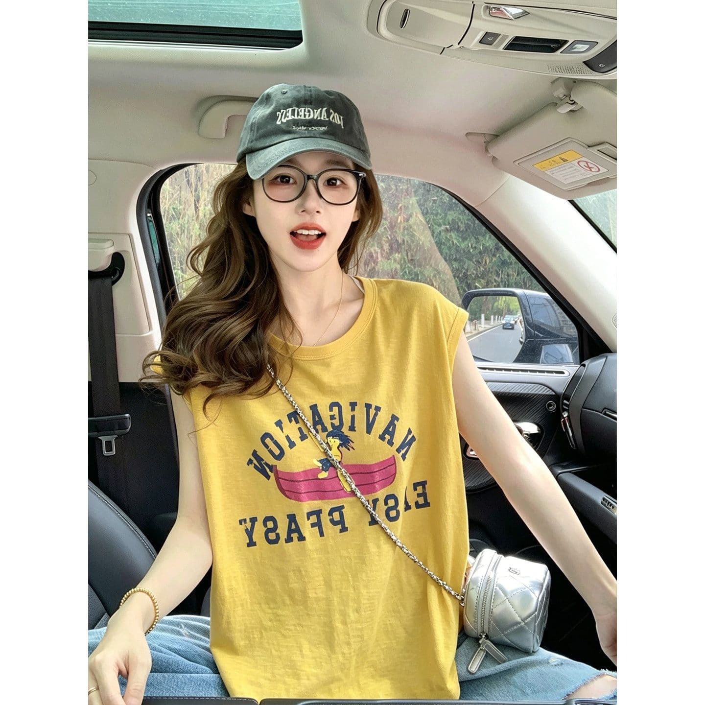 대나무 마디 면 반팔 티셔츠 여성 의류 여름 새로운 디자인 센스 루즈핏 작은 샤넬 스타일 민소매 라운드 넥 맨위 상세 이미지 3