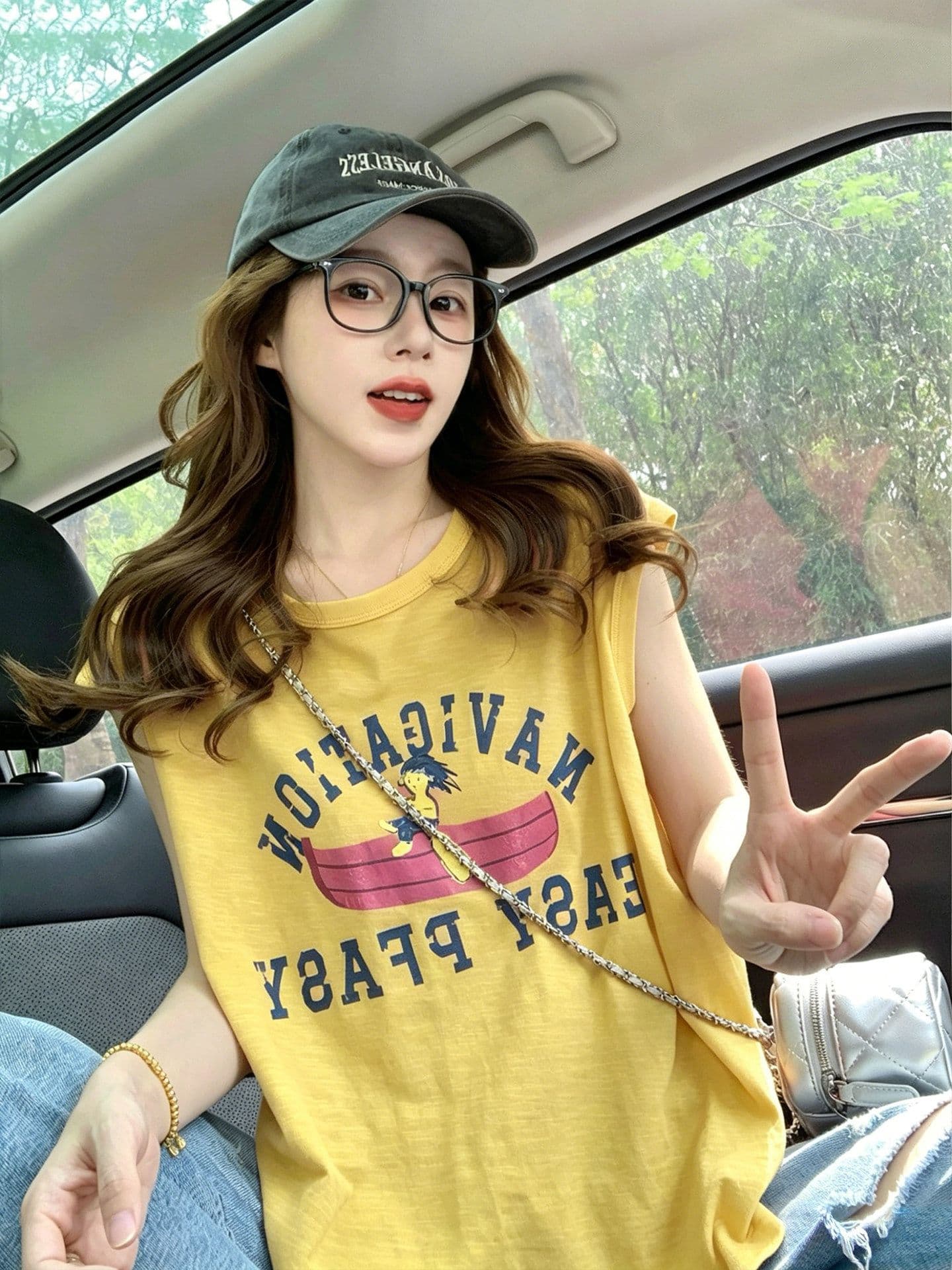대나무 마디 면 반팔 티셔츠 여성 의류 여름 새로운 디자인 센스 루즈핏 작은 샤넬 스타일 민소매 라운드 넥 맨위 상세 이미지 14