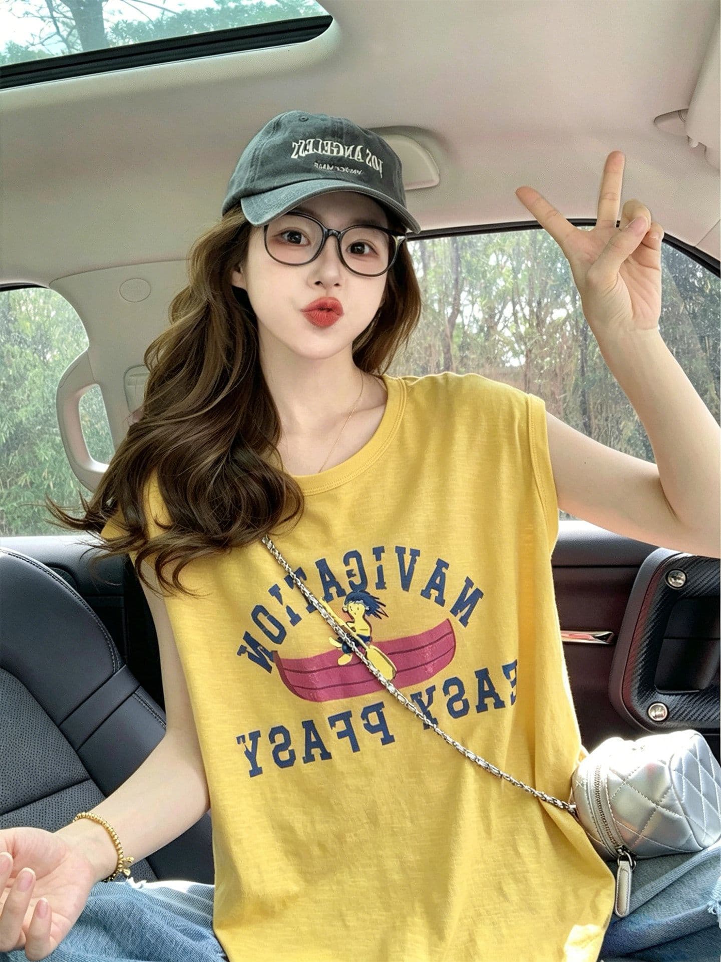 대나무 마디 면 반팔 티셔츠 여성 의류 여름 새로운 디자인 센스 루즈핏 작은 샤넬 스타일 민소매 라운드 넥 맨위 상세 이미지 15