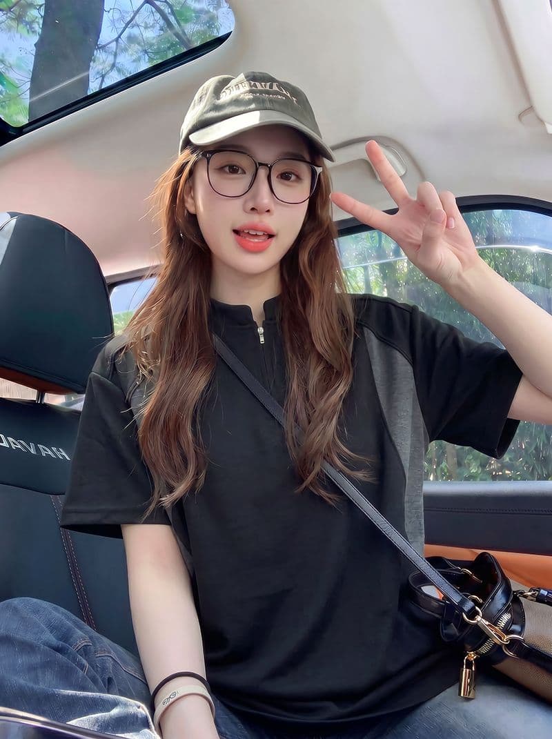 220 그램 남자 바 면 반팔 티셔츠 여성 의류 여름 새로운 루즈핏 삽입 색상 지퍼 스탠드 칼라 한국 스타일 맨위 상세 이미지 5