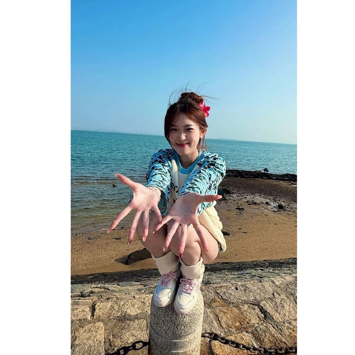 250그램 후아 남편 그리드 긴팔 티셔츠 여성 의류 봄 가을 새로운 한 부서 삽입 어깨 소매 루즈핏 라운드 넥 맨위 상세 이미지 6