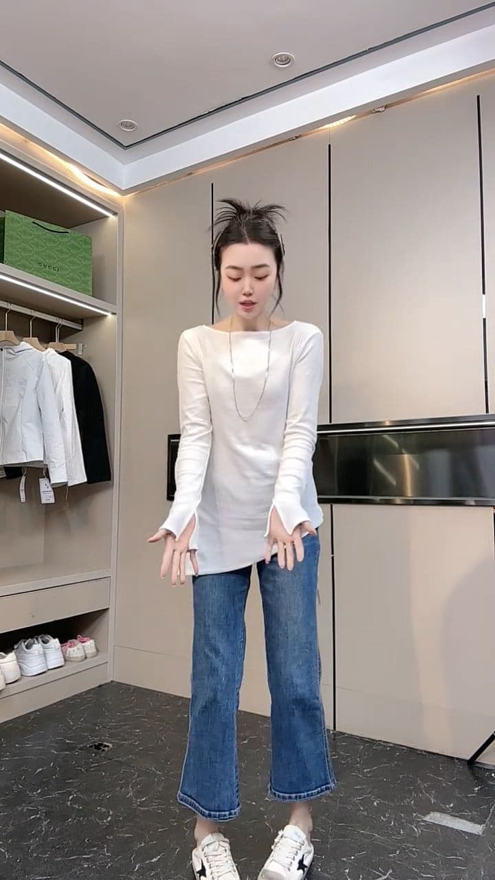 210 그램 92 면 8 암모니아 Lun 2026 봄 가을 새로운 한국 스타일 긴팔 티셔츠 여성 디자인 센스 상세 이미지 5
