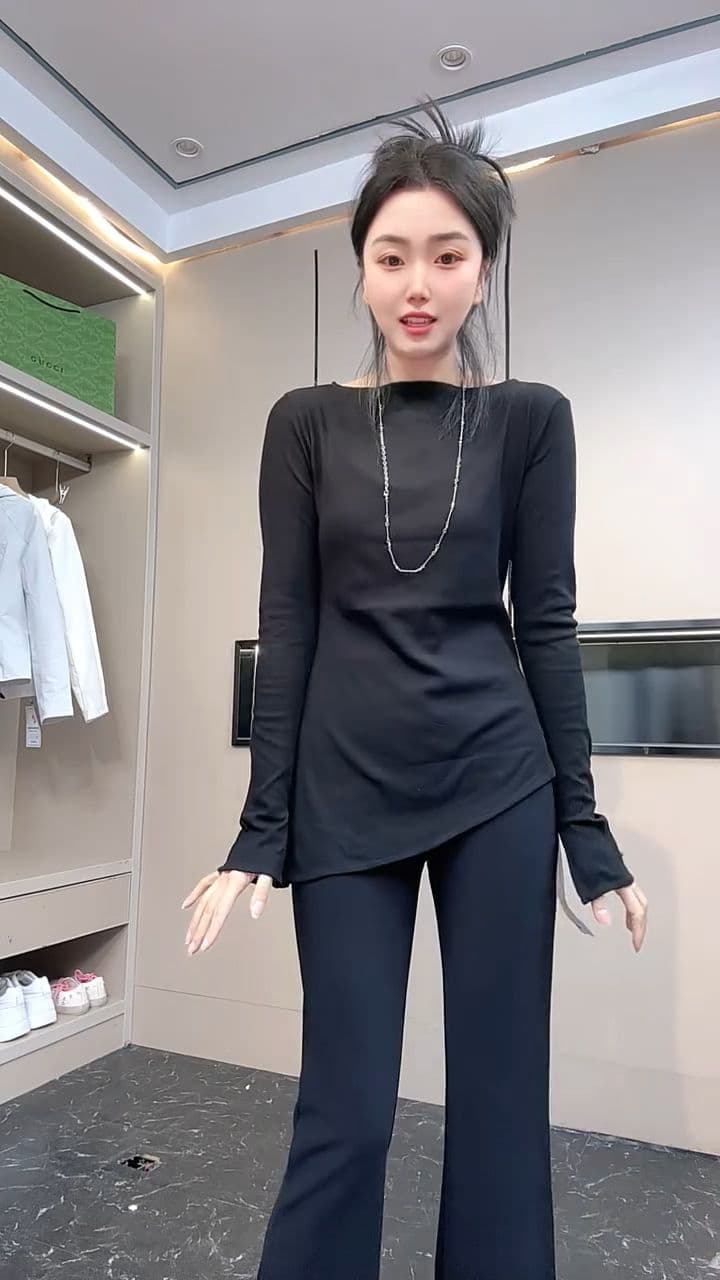 210 그램 92 면 8 암모니아 Lun 2026 봄 가을 새로운 한국 스타일 긴팔 티셔츠 여성 디자인 센스 상세 이미지 7