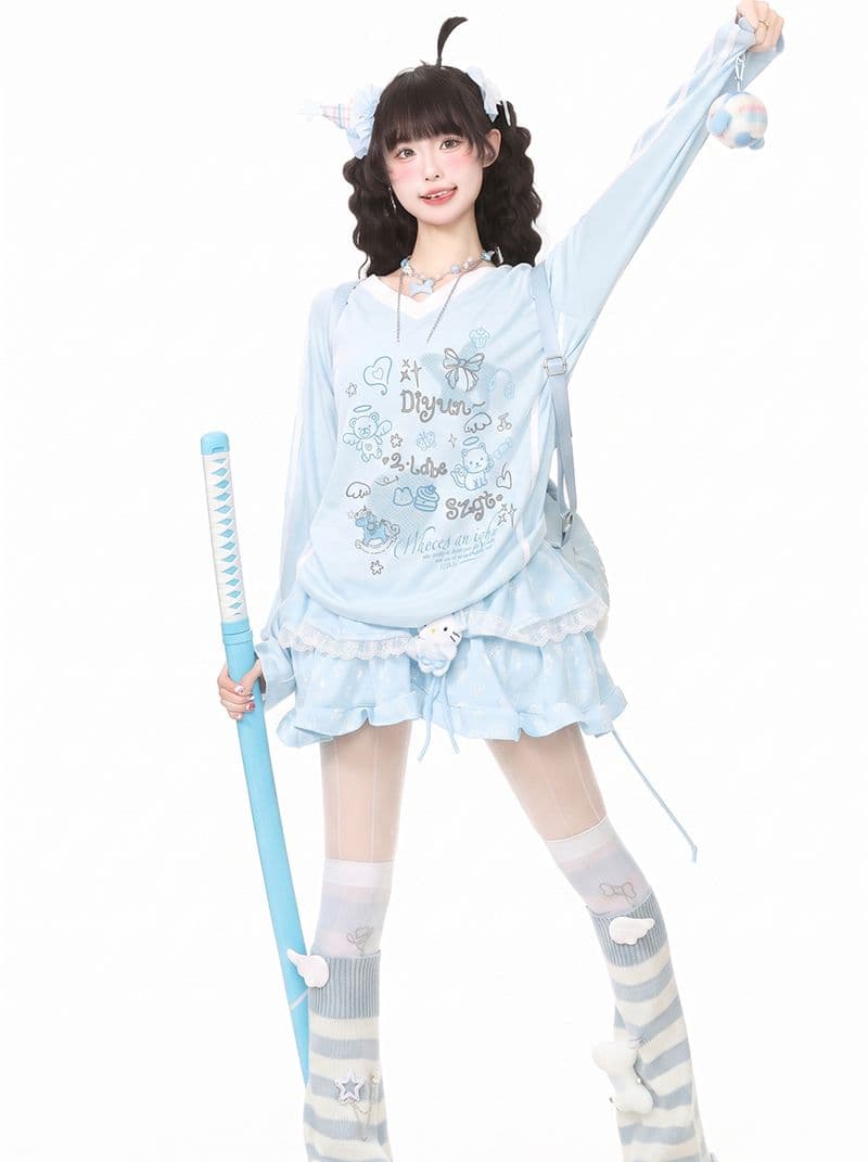 250그램 자카드 긴팔 티셔츠 기본 셔츠 여성 의류 디자인 센스 루즈핏 봄 가을 새로운 V넥 맨위