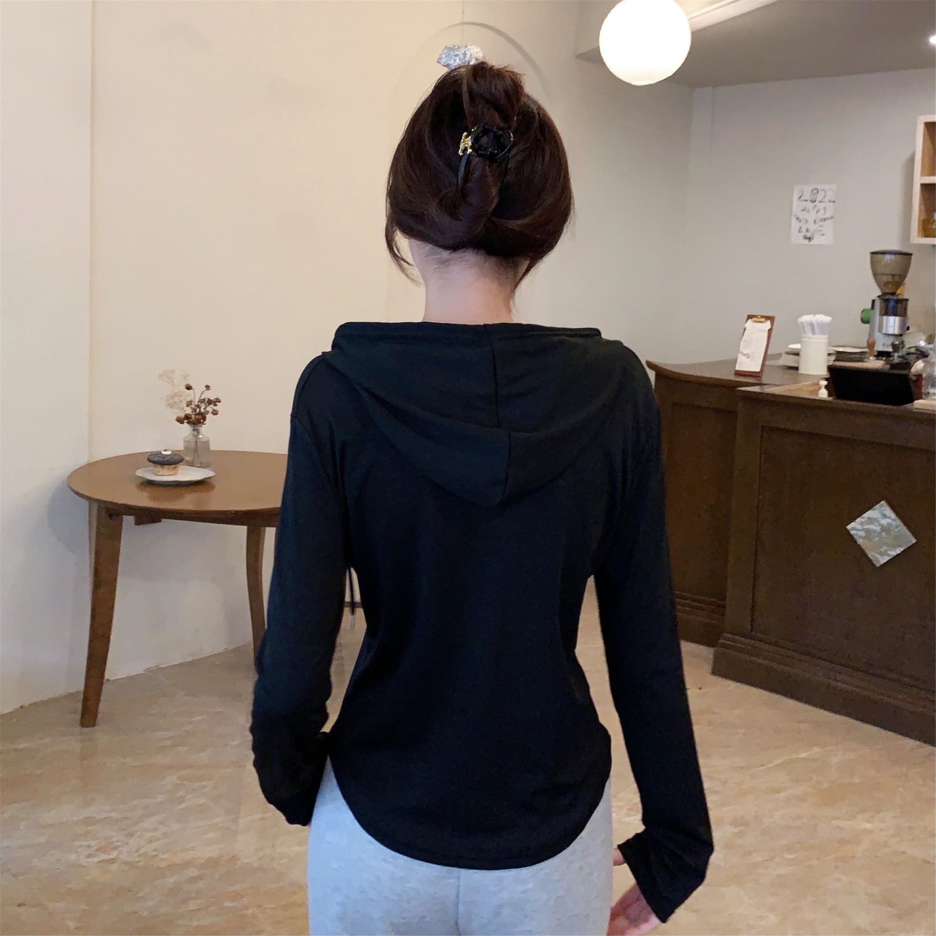 삼색 가을 겨울철 새로운 여성 의류 고유 한 Chic 패션 개성 후드 풀오버 맨위 상세 이미지 13
