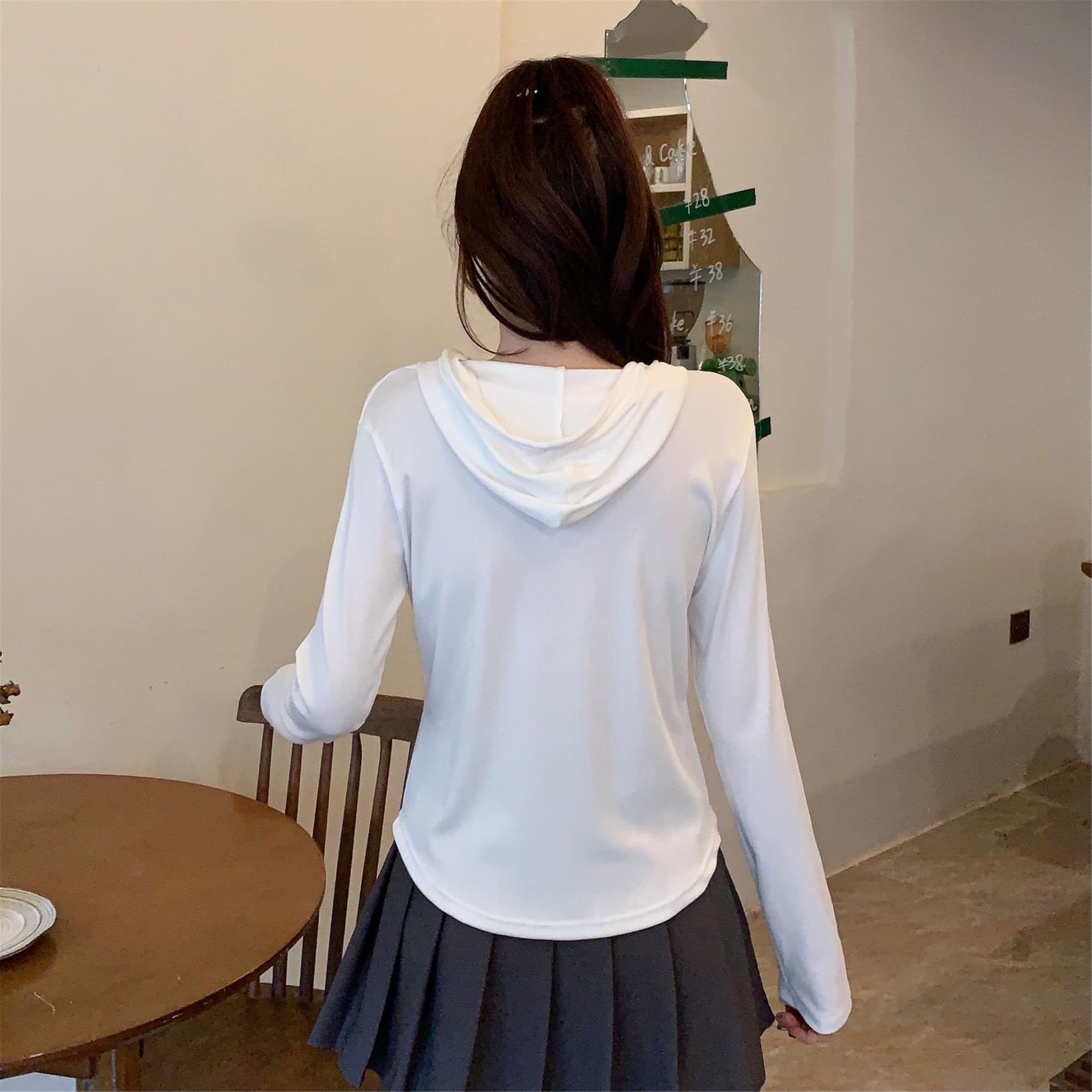 삼색 가을 겨울철 새로운 여성 의류 고유 한 Chic 패션 개성 후드 풀오버 맨위 상세 이미지 35