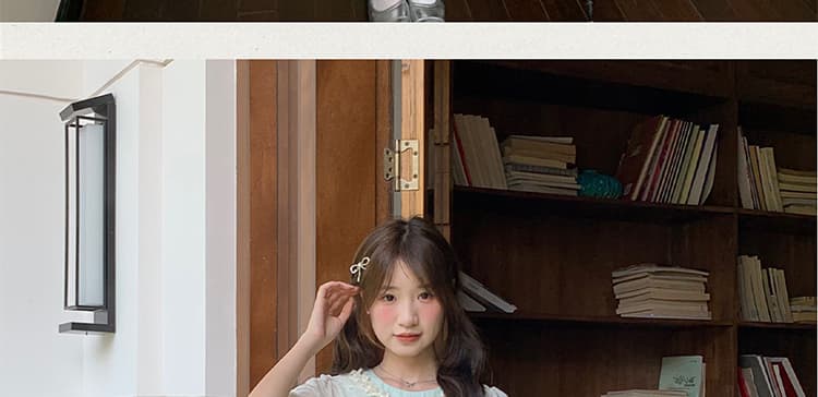 박하 녹색 점프 슈트 치마 여성 의류 여름 2026 새로운 해변가 휴가 허리 수축 슬림해 보이는 꽃밭 롱 스커트 상세 이미지 48