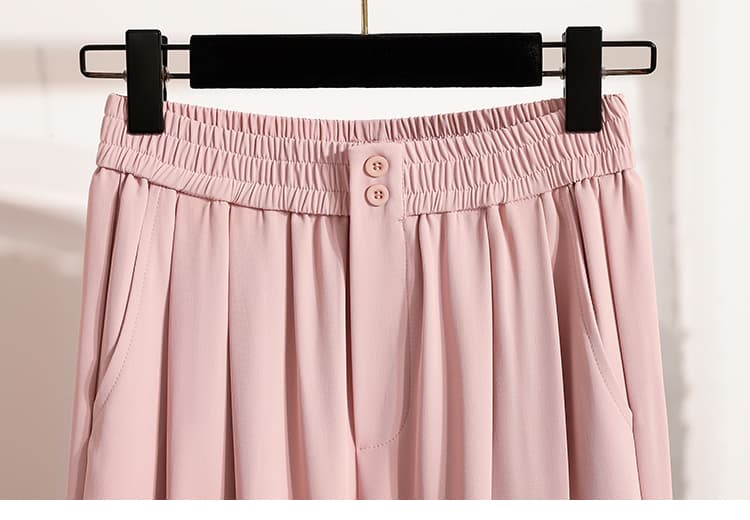 5667 실사 여름 정장 담배 파이프 바지 여성 얼음 실크 슬림해 보이는 무 바지 하이웨이스트 루즈핏 다용도 9 포인트 하렘 바지 상세 이미지 25