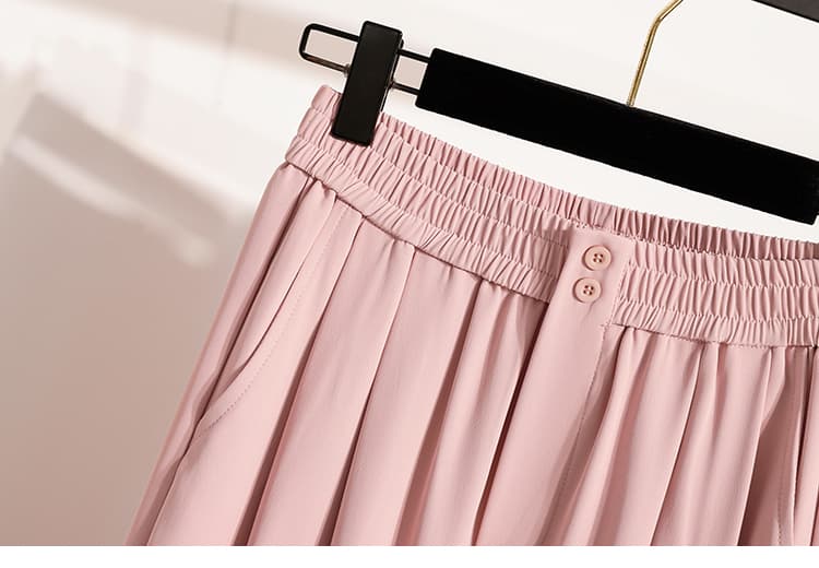 5667 실사 여름 정장 담배 파이프 바지 여성 얼음 실크 슬림해 보이는 무 바지 하이웨이스트 루즈핏 다용도 9 포인트 하렘 바지 상세 이미지 26