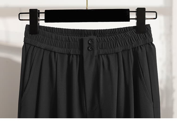 5667 실사 여름 정장 담배 파이프 바지 여성 얼음 실크 슬림해 보이는 무 바지 하이웨이스트 루즈핏 다용도 9 포인트 하렘 바지 상세 이미지 33