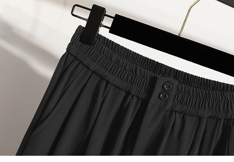 5667 실사 여름 정장 담배 파이프 바지 여성 얼음 실크 슬림해 보이는 무 바지 하이웨이스트 루즈핏 다용도 9 포인트 하렘 바지 상세 이미지 34