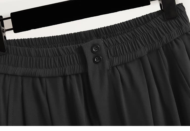 5667 실사 여름 정장 담배 파이프 바지 여성 얼음 실크 슬림해 보이는 무 바지 하이웨이스트 루즈핏 다용도 9 포인트 하렘 바지 상세 이미지 35