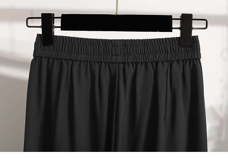 5667 실사 여름 정장 담배 파이프 바지 여성 얼음 실크 슬림해 보이는 무 바지 하이웨이스트 루즈핏 다용도 9 포인트 하렘 바지 상세 이미지 37