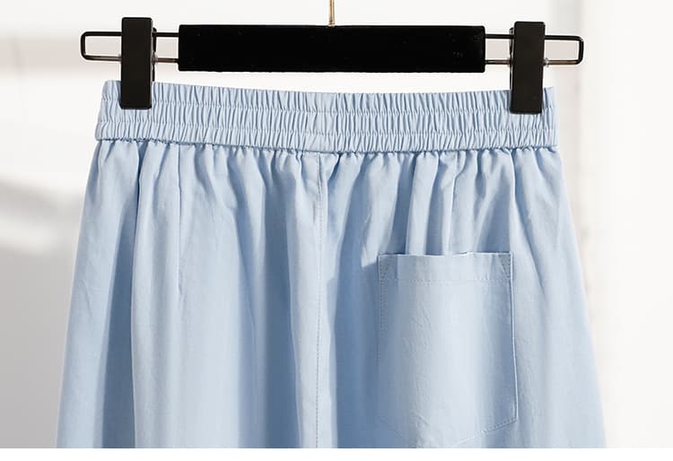 9 포인트 블루 색상 풍선 바지 빅 사이즈 지방 mm 배 모양 몸 루즈핏 할란 캐주얼 바지 상세 이미지 37