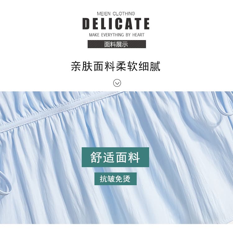 디자인 센스 레이스업 허리 수축 화이트 긴팔 여성 셔츠 루즈핏 연령 감소 인형 셔츠 맨위 상세 이미지 5