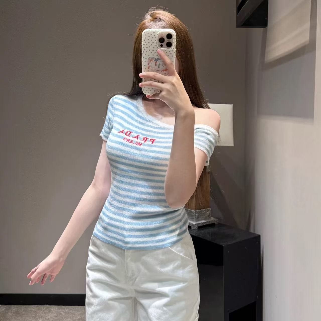 2026 남쪽 기름 높음 에디션 클래식 ~ 중 해혼 스트라이프 비대칭 비스듬한 어깨 나만의 것을 가져와 라. 와 성별 핫걸 완전히 선택하지 마라. 사람들 상세 이미지 4