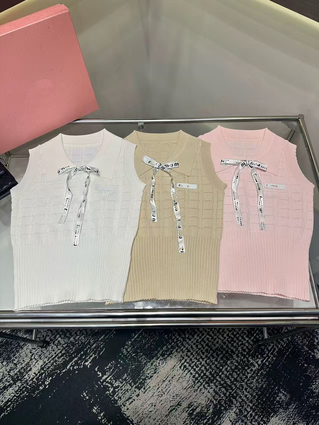 g1 studios 학원 스타일 쌀 살구 색상 POLO 칼라 조끼 여성 여름 순수한 욕망 연령 감소 레이스업 슬림해 보이는 민소매 맨위 상세 이미지 5