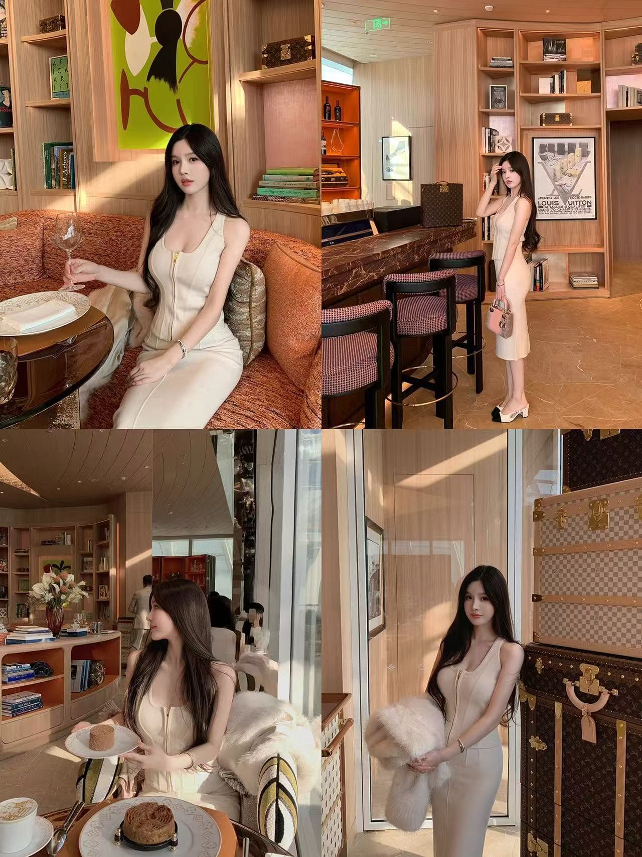the swan 부문 피닉스 빛 럭셔리 부드러운 향기로운 부드러운 입력 구두 고급 공예 u 칼라 조끼 니트 맨위 반 스커트 이미지 2